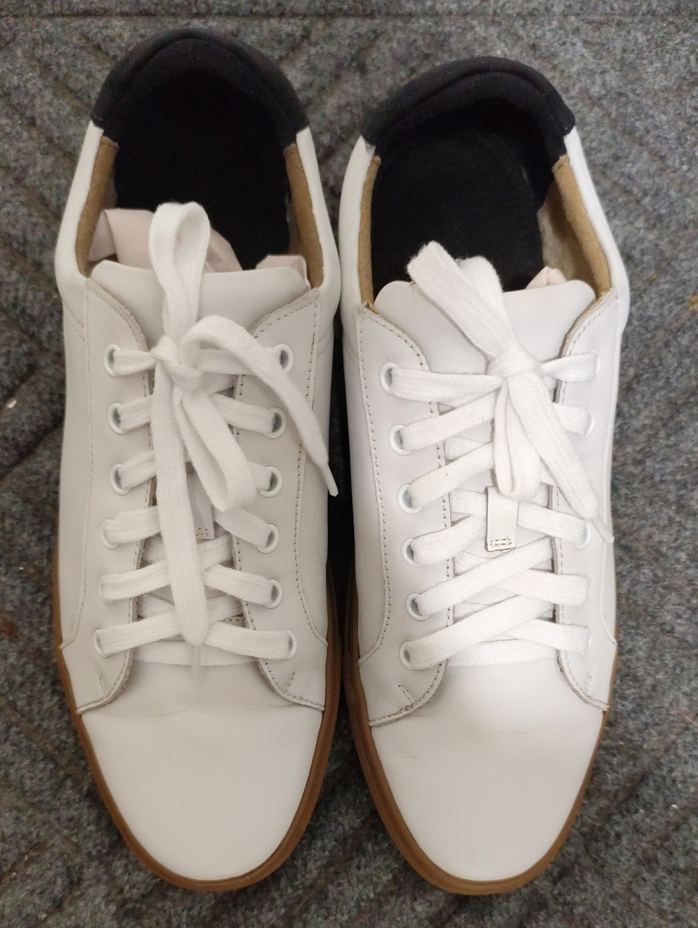 Banana Republic White Leather Sneakers with Gum Sole